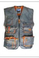 Chaleco Geologo Gabardina Plomo con ribetes Naranjo