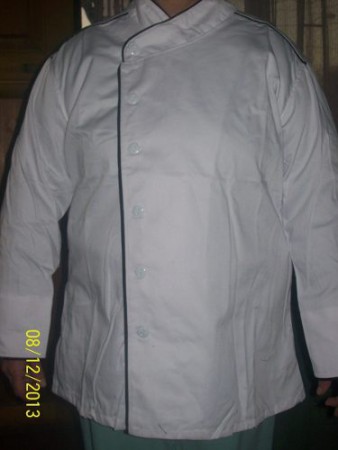 Chaqueta de Chef rojo, blanco y Negro.